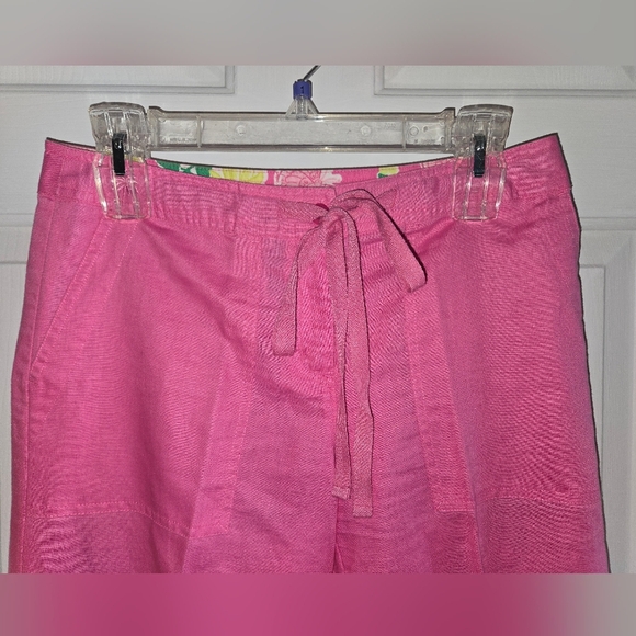 Lilly Pulitzer Vintage Pink Cotton Linen Blend Cargo Pants XS - Picture 9 of 12